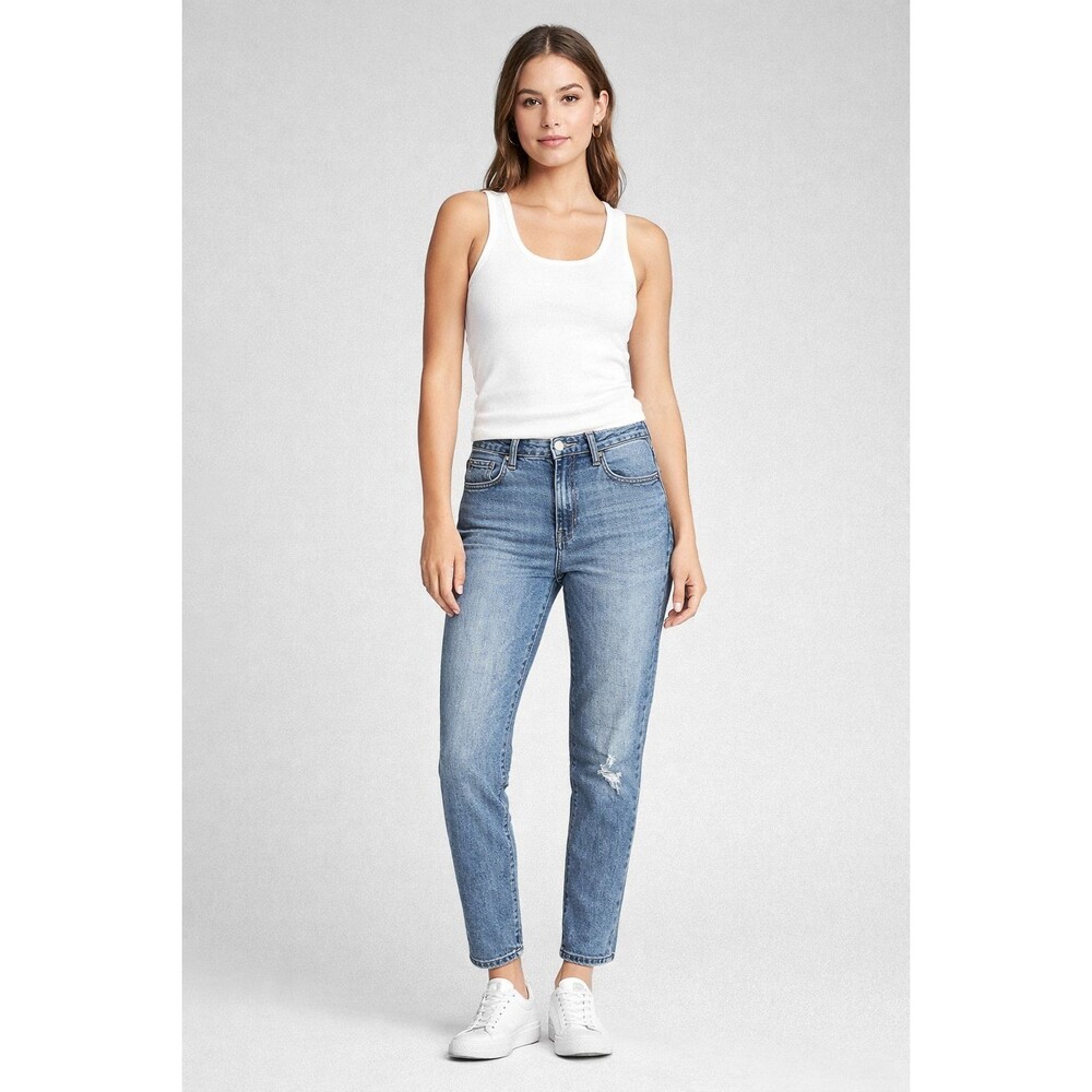 GAP Best Girlfriend Jeans Size 27 Distressed Stretch Denim
